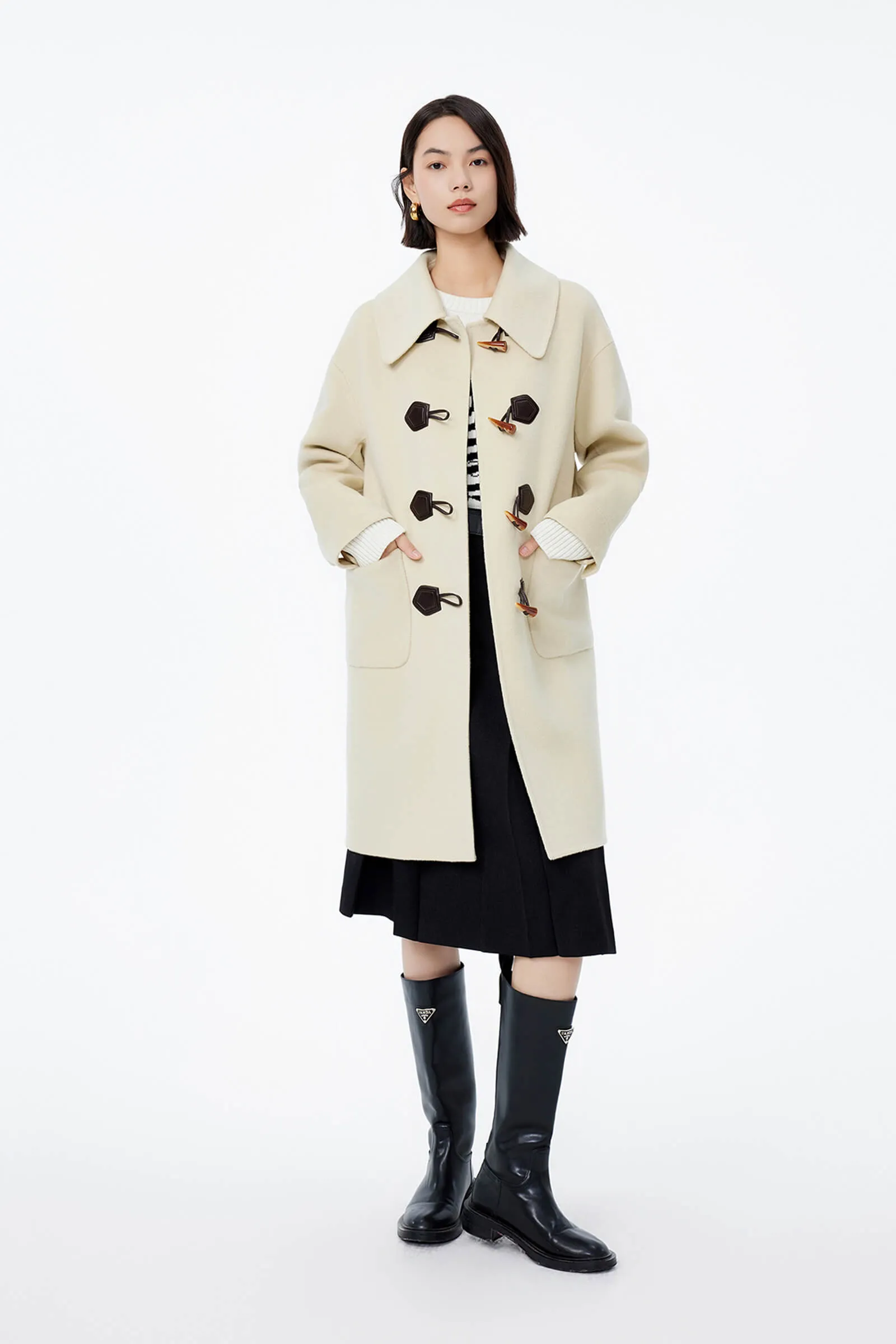 LILY Full Wool College-Style Long Coat