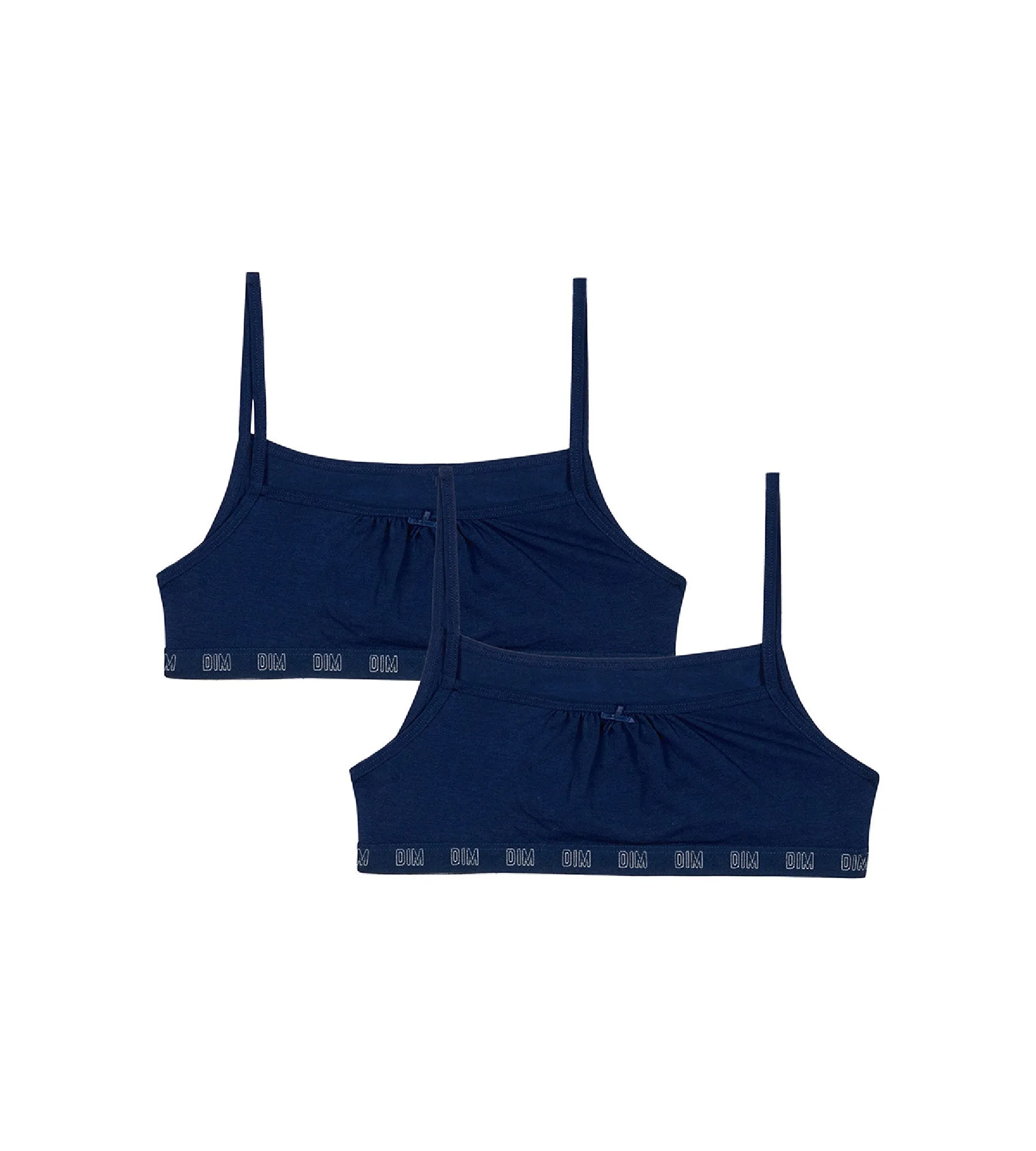 Lot de 2 brassières fille en coton bio Bleu Marine Dim Skin Care