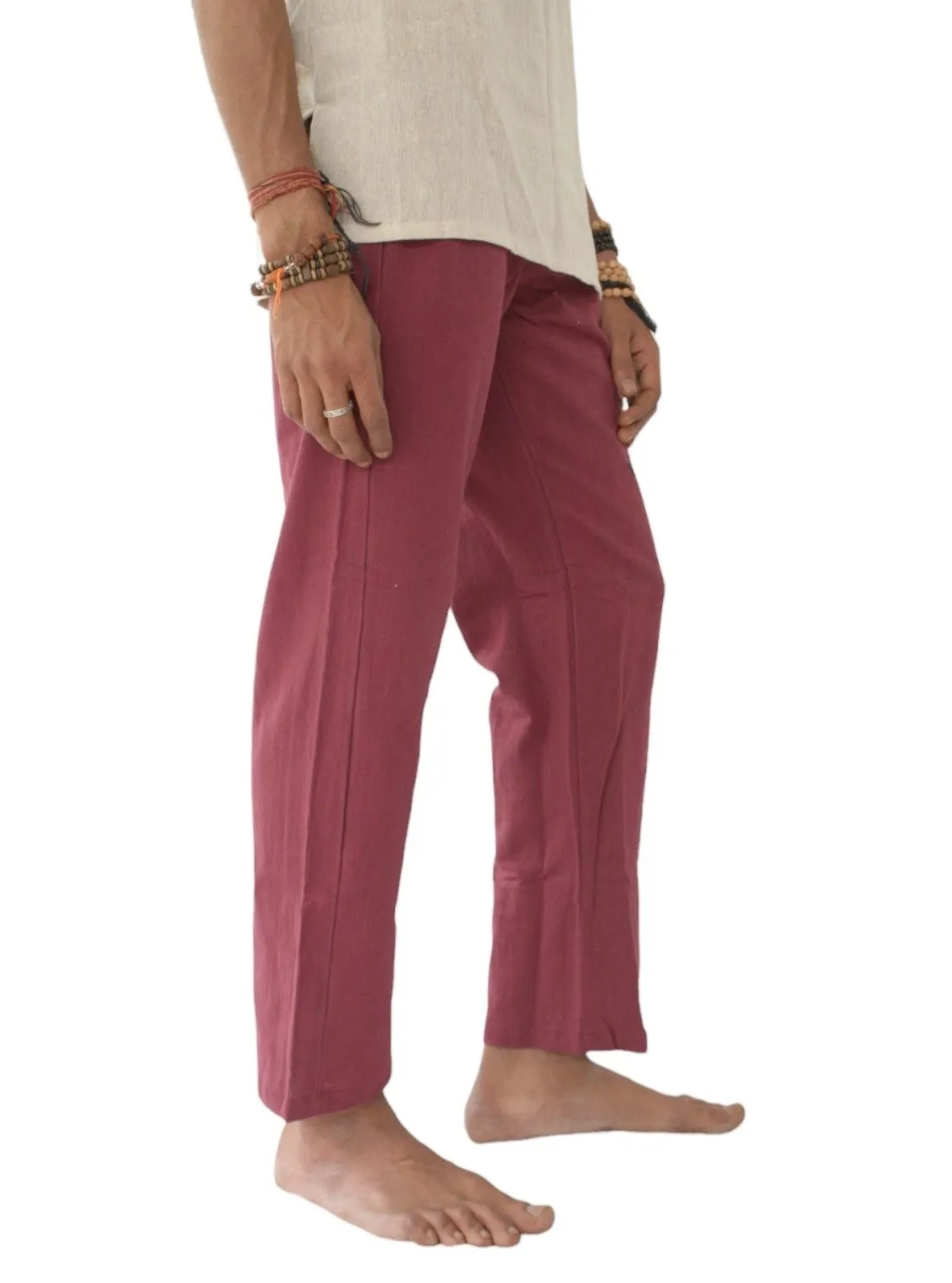 Maroon Unisex Organic Cotton Free Size Trousers