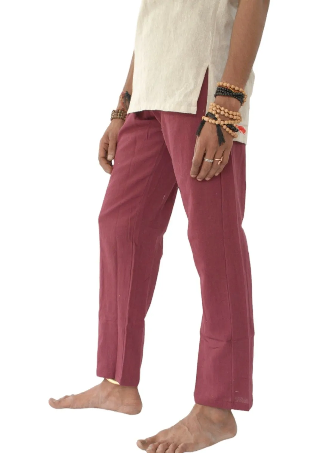 Maroon Unisex Organic Cotton Free Size Trousers