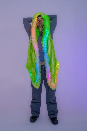 Men's LED Fur Vest in "Just The Tip-Lime" STOCK