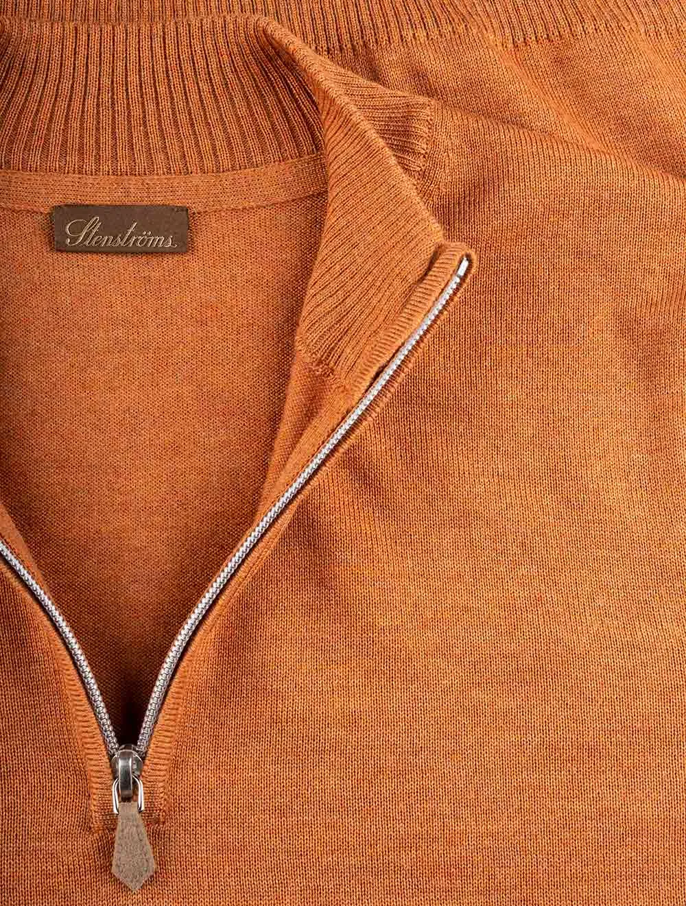 Merino Wool Halfzip Rust