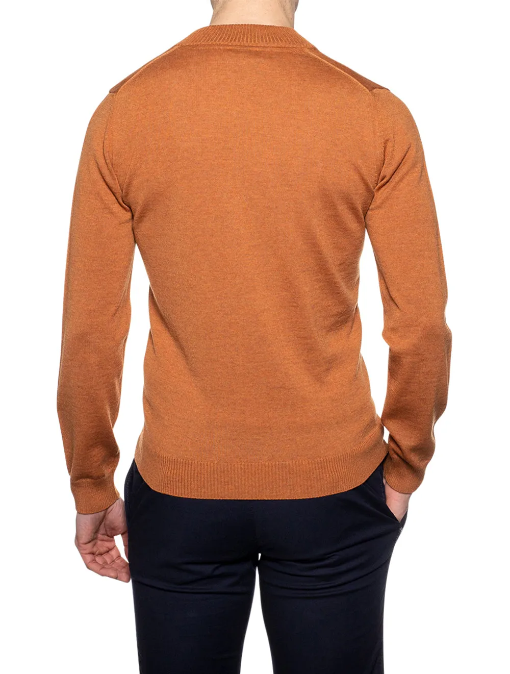 Merino Wool Halfzip Rust