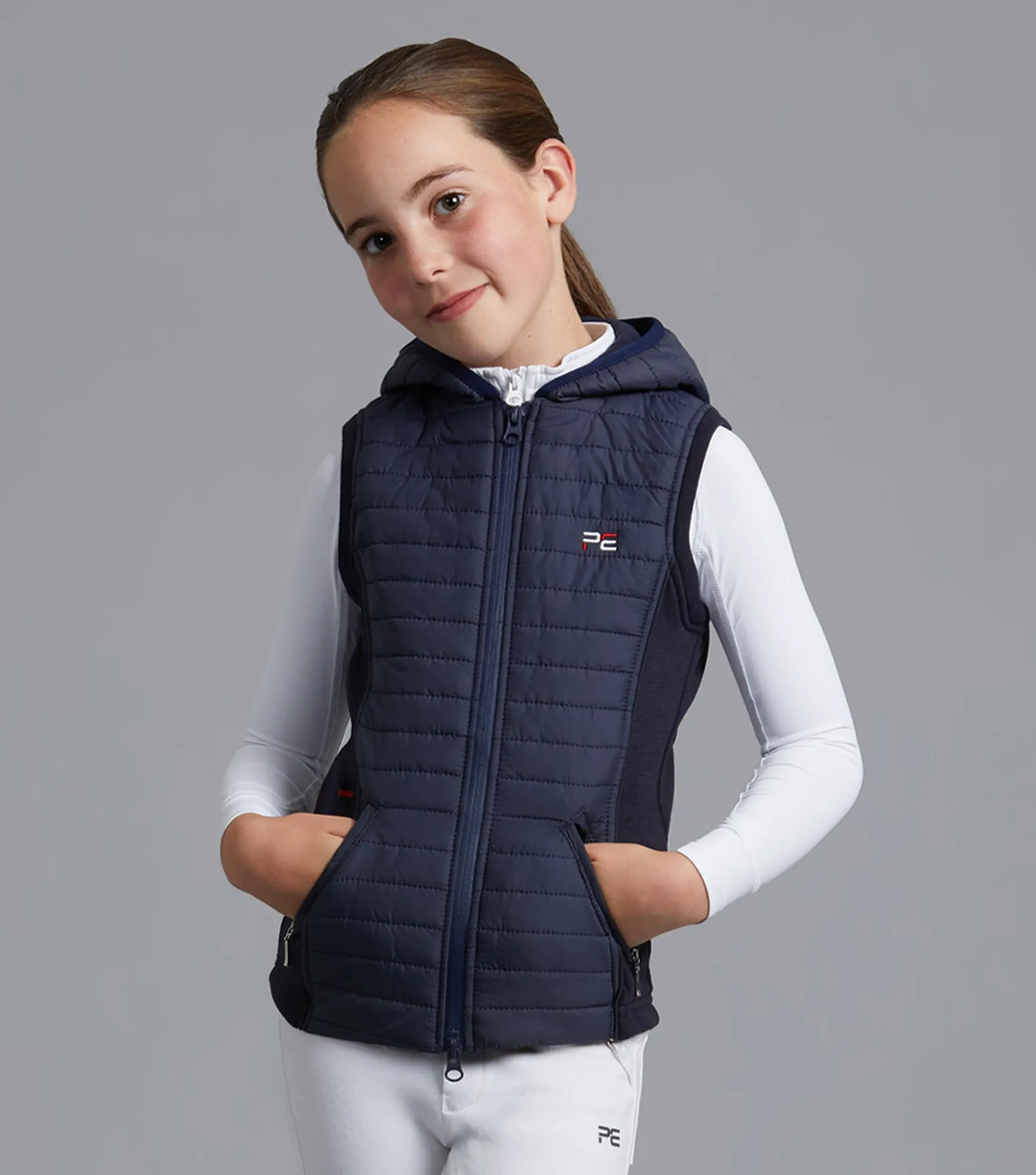 Mini Lamera Girl's Hybrid Riding Gilet Navy