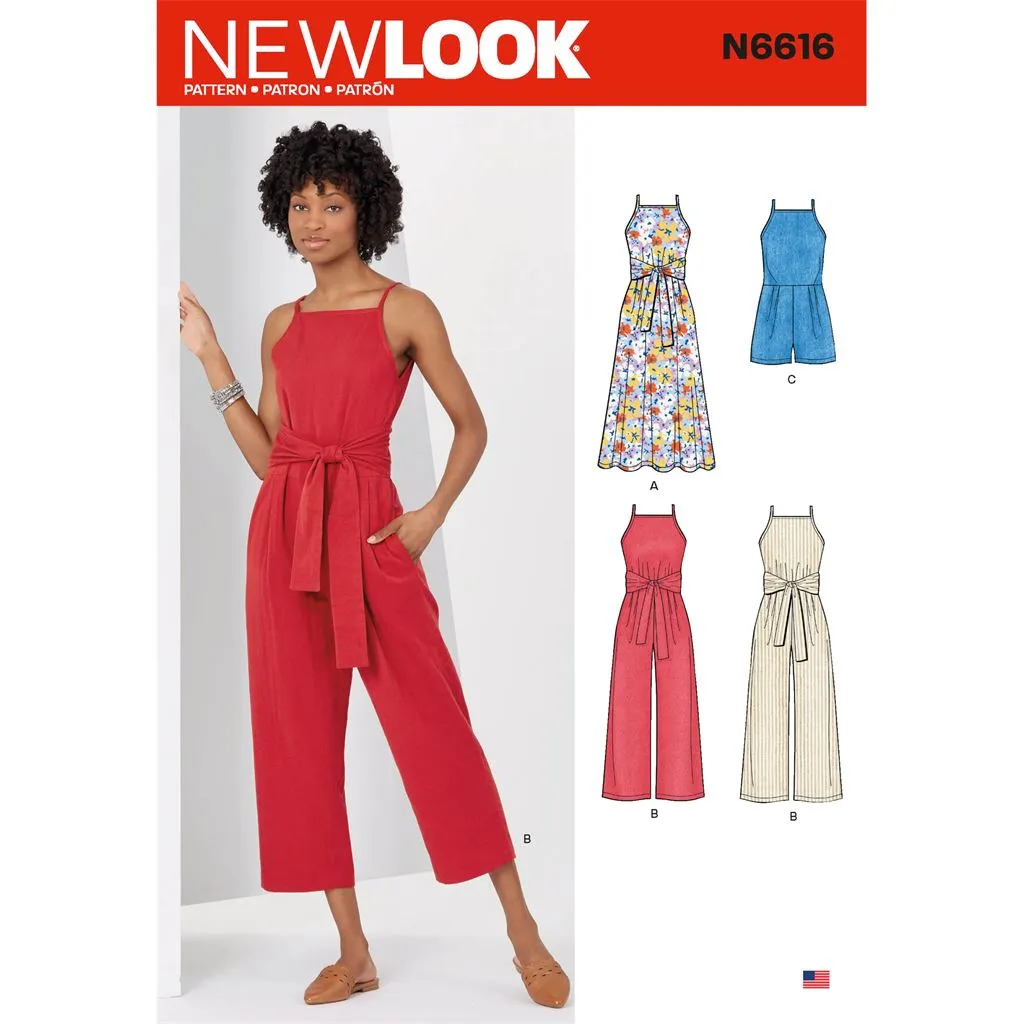 New Look Sewing Pattern N6616 Misses' Dress And Jumpsuit