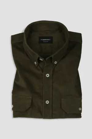 Olive Green Corduroy Shirt