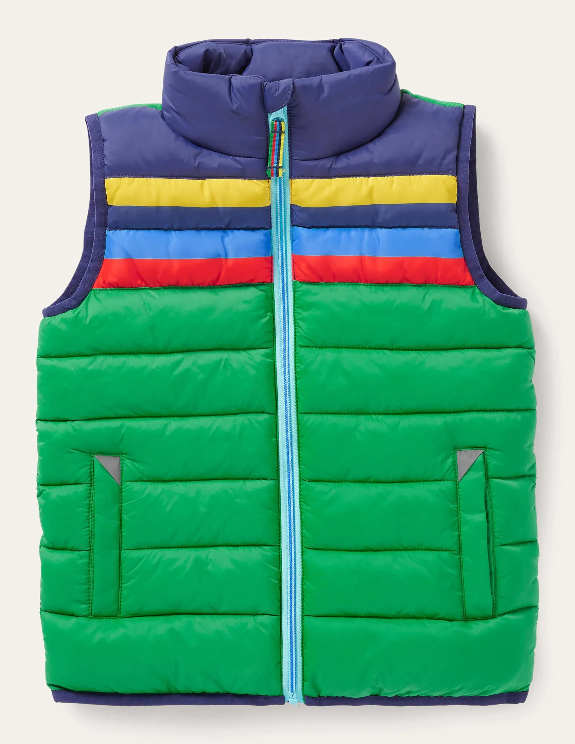 Packaway Gilet-Highland Green Multi Stripe