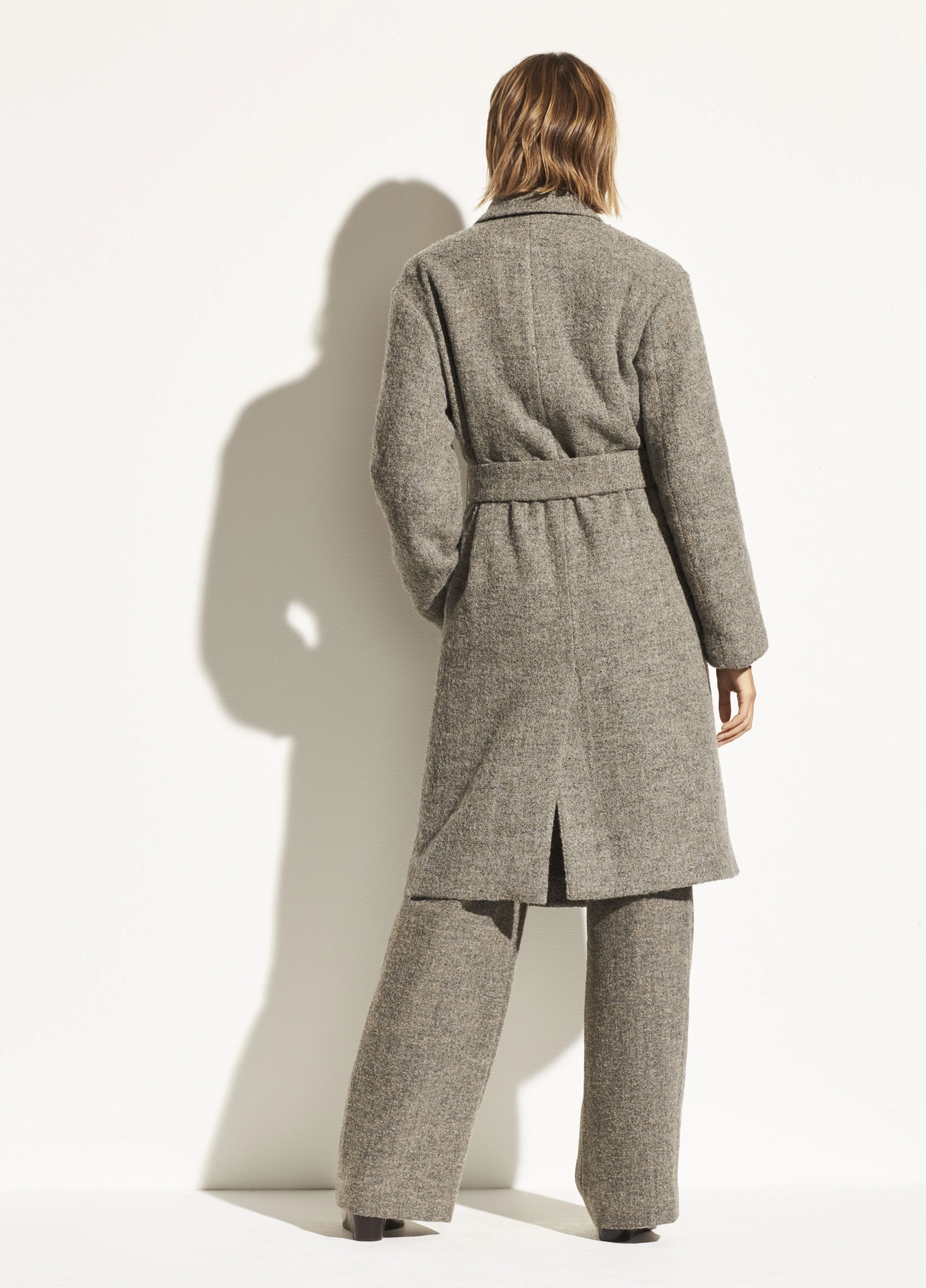 Pebble Texture Wool Coat in Heather Graphite