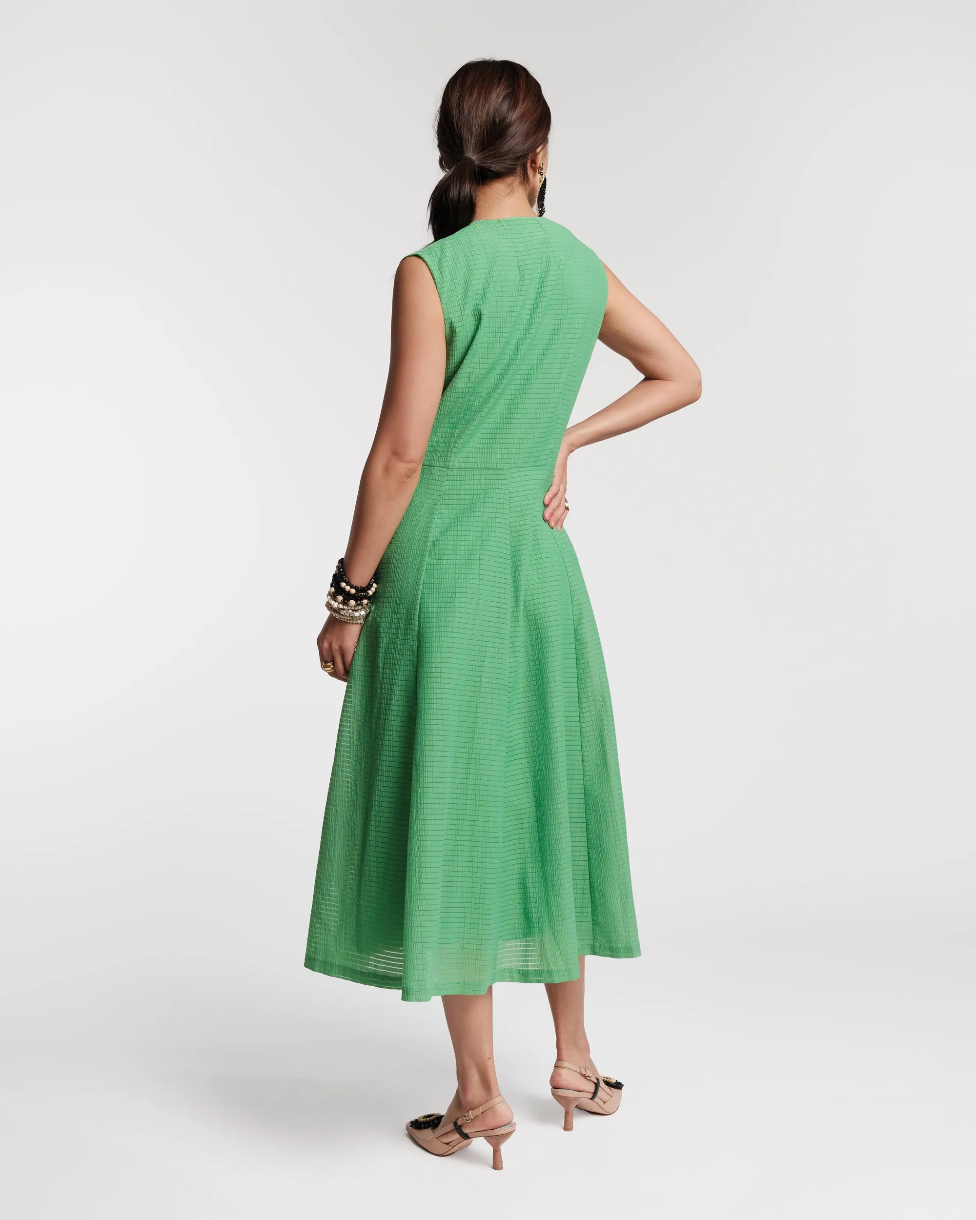 Peggy Midi Dress Set Cotton Green