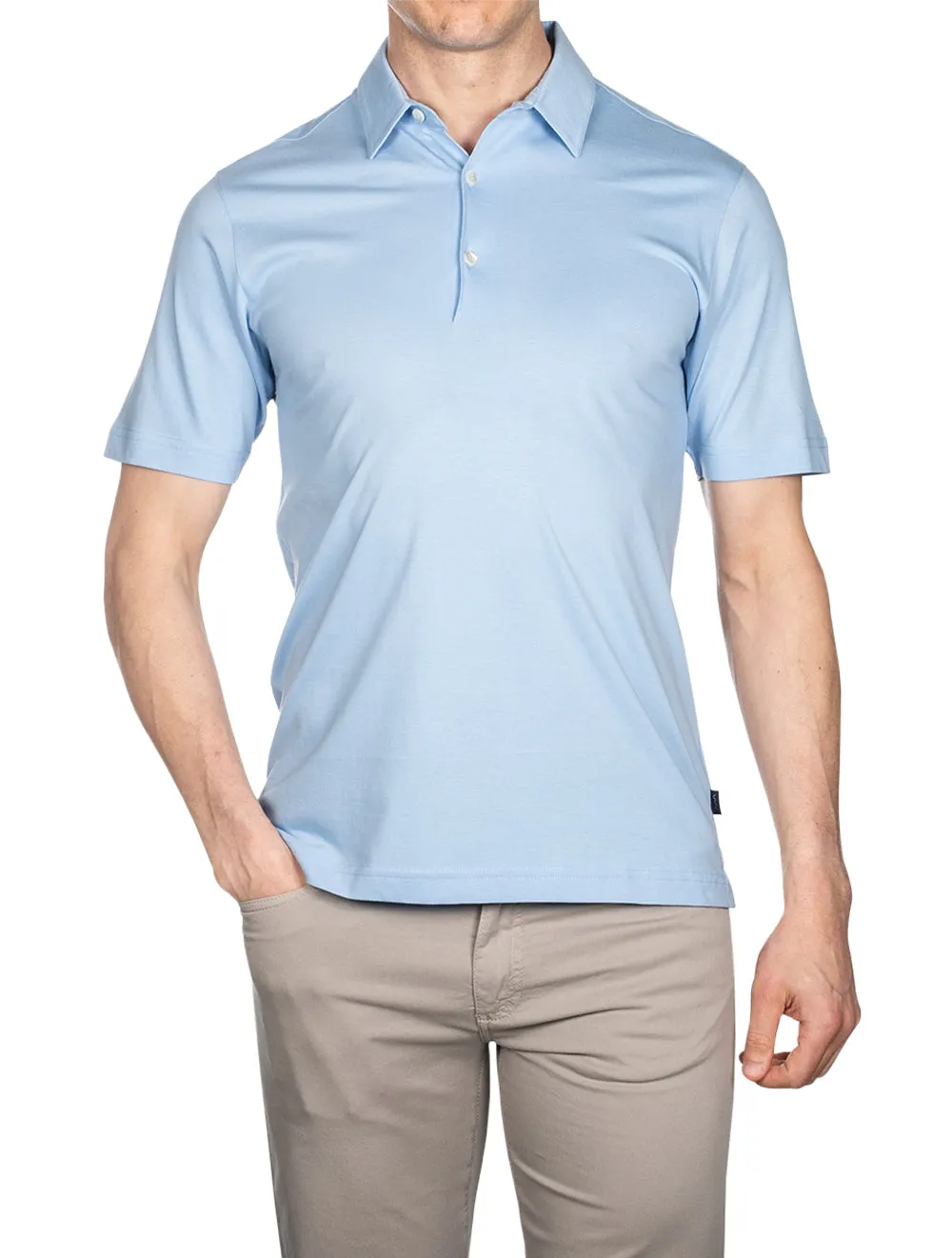 Pima Cotton Polo Shirt Sky Blue