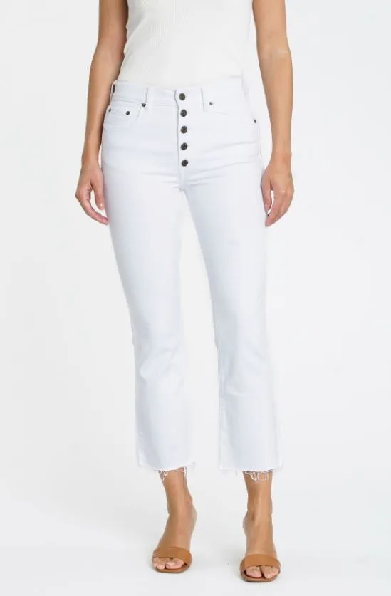 Pistola Crop Kick Flare White Denim