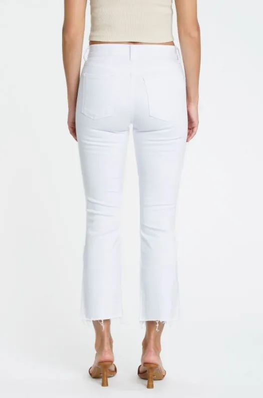 Pistola Crop Kick Flare White Denim