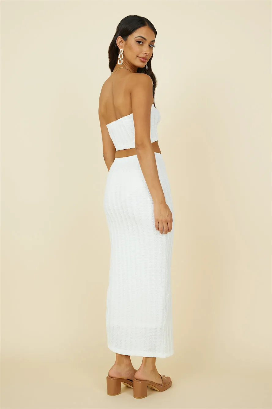 Poolside Adventure Maxi Skirt White