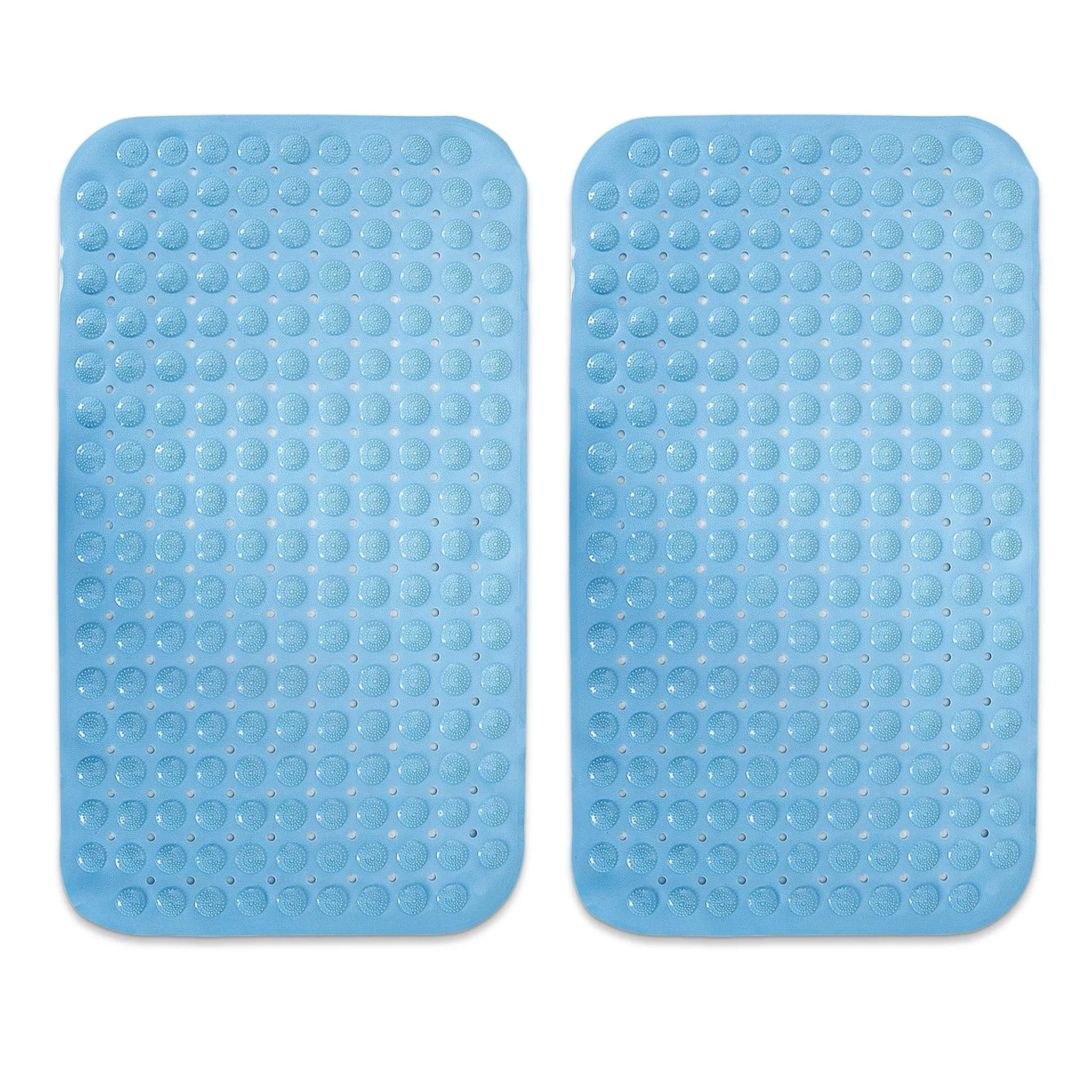 PVC Shower Mat Anti-Slip with Massage Acupressure Points, 46x78 cm, Blue