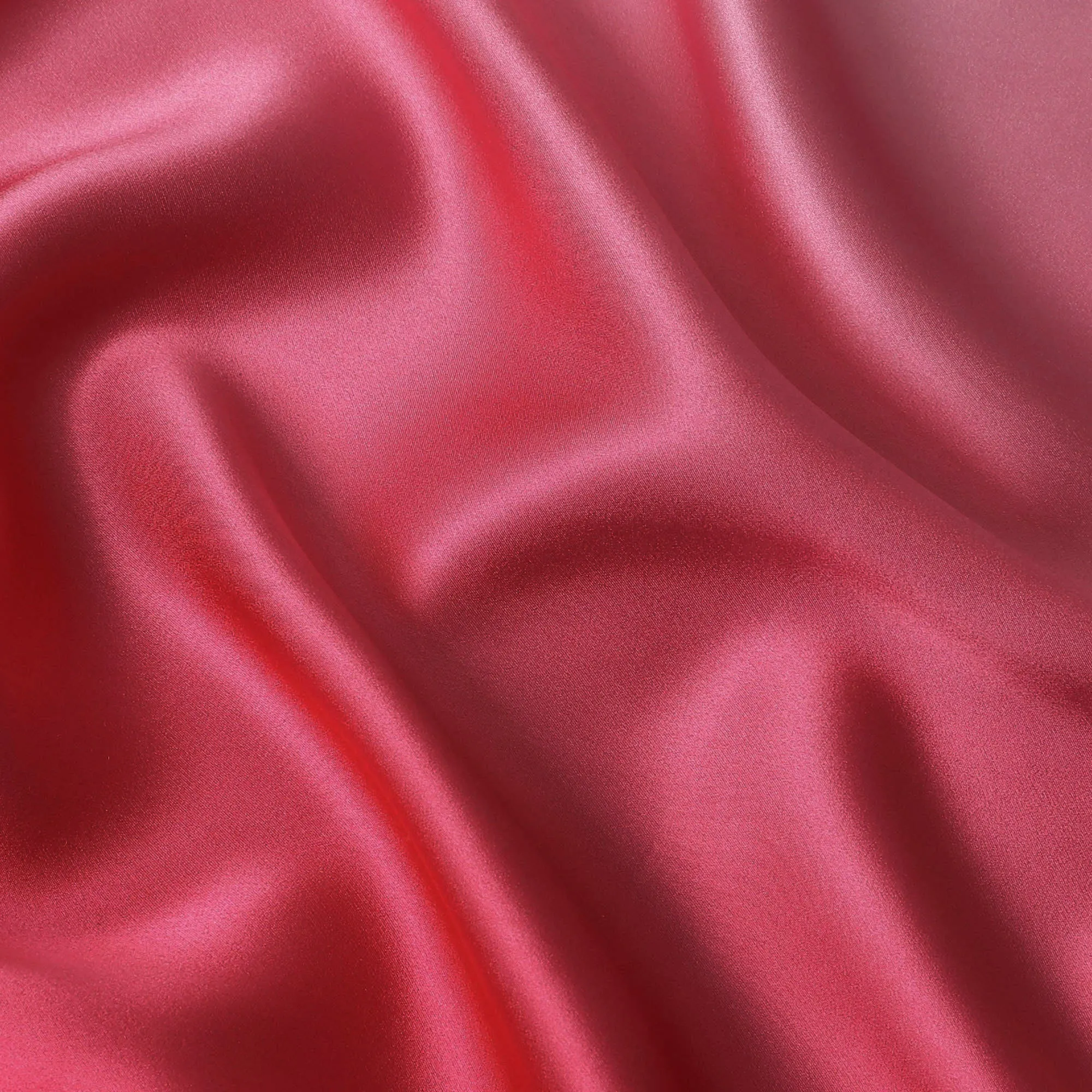 Radiant Blush to Crimson Ombre Silk Satin Fabric, 110 cm Width - Imported from South Korea-D20247