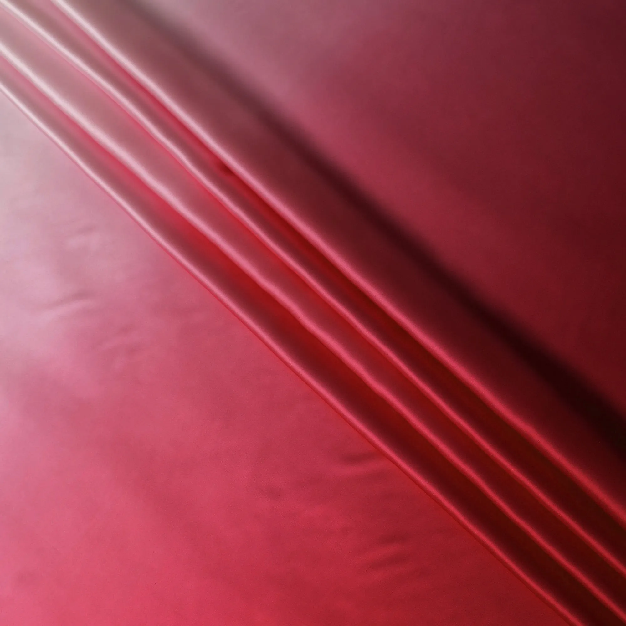 Radiant Blush to Crimson Ombre Silk Satin Fabric, 110 cm Width - Imported from South Korea-D20247