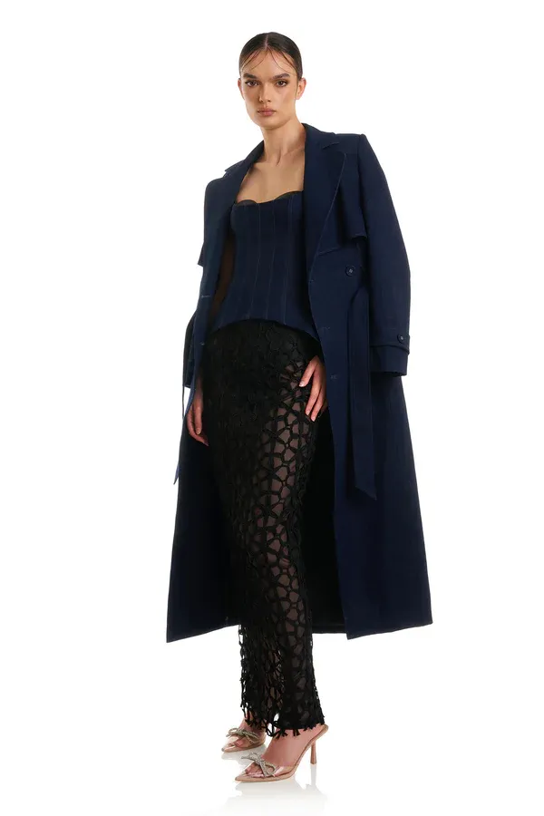 Rae Trench Coat Blue