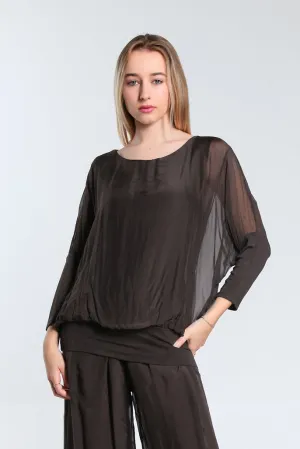 Rosa Silk Banded Blouse (BQ206)