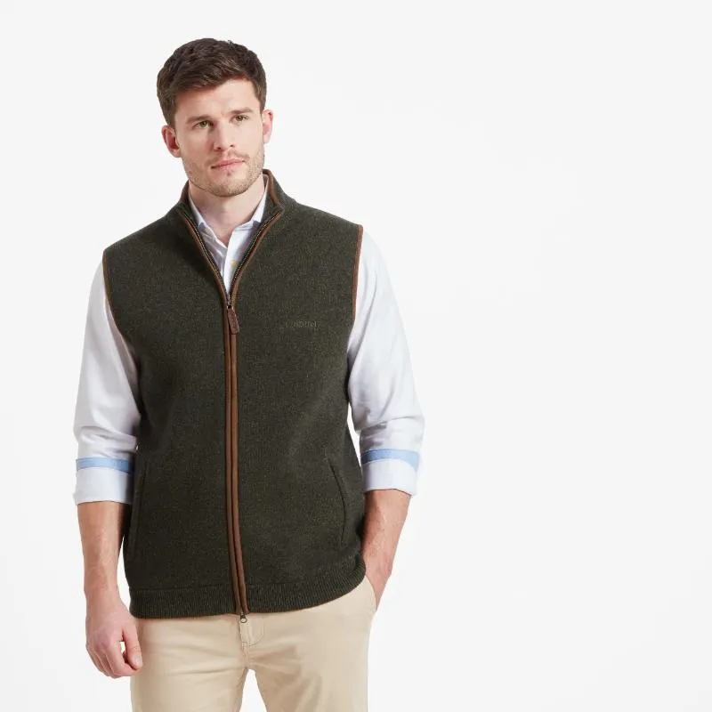 Schoffel Orkney Merino Mens Gilet - Loden Green