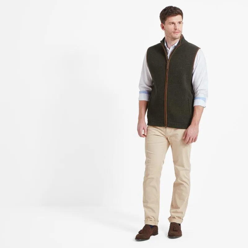 Schoffel Orkney Merino Mens Gilet - Loden Green