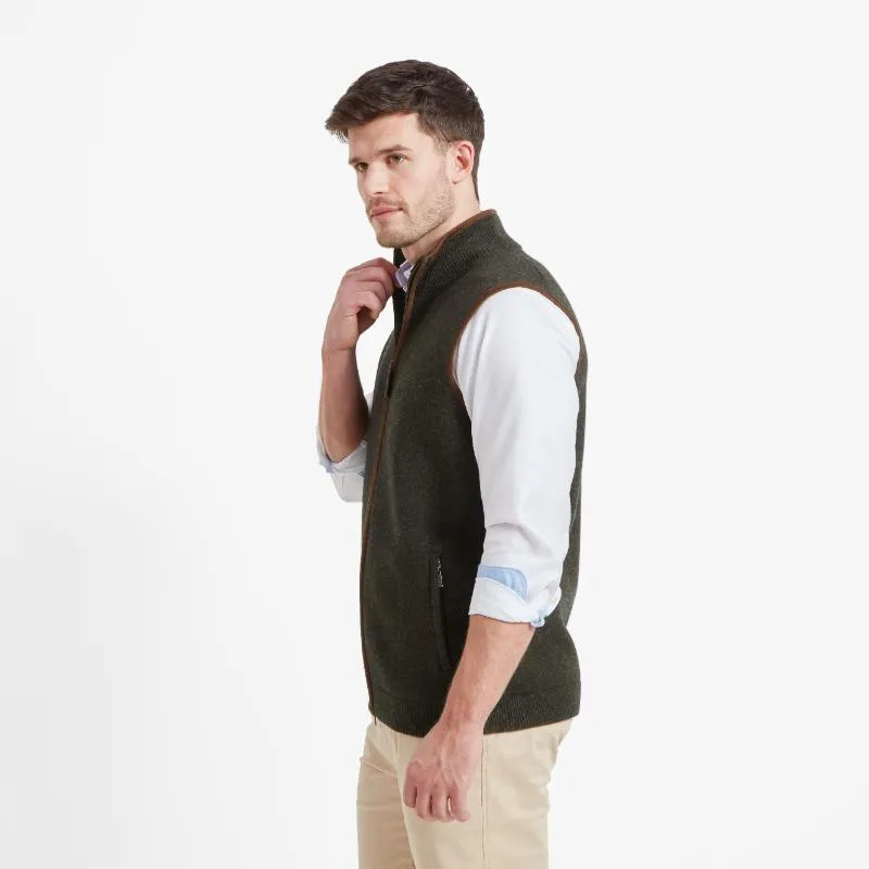 Schoffel Orkney Merino Mens Gilet - Loden Green