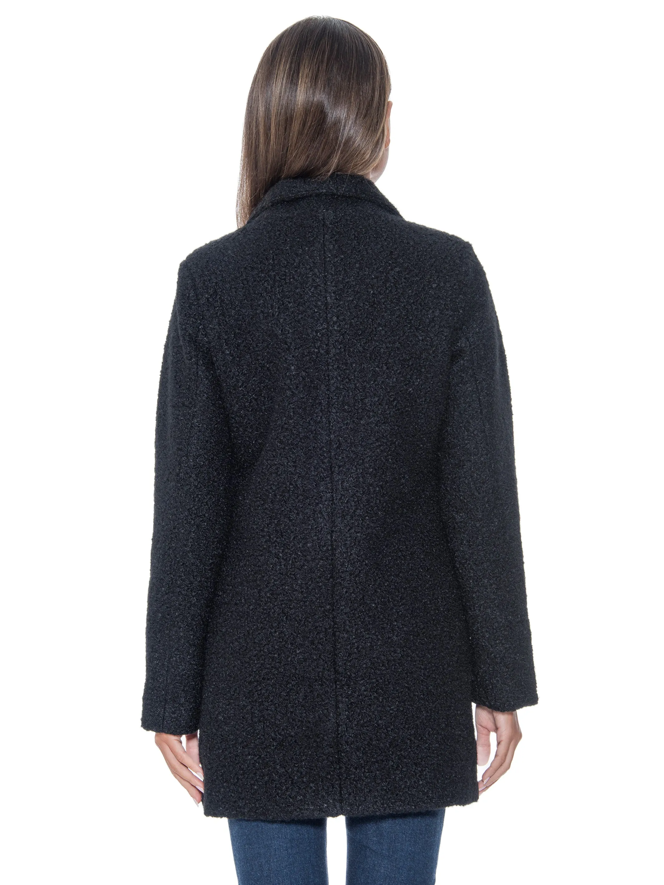 Sebby Collection Boucle Double Breasted Walking Coat