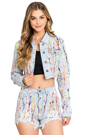 Splatter Drip Denim Jacket