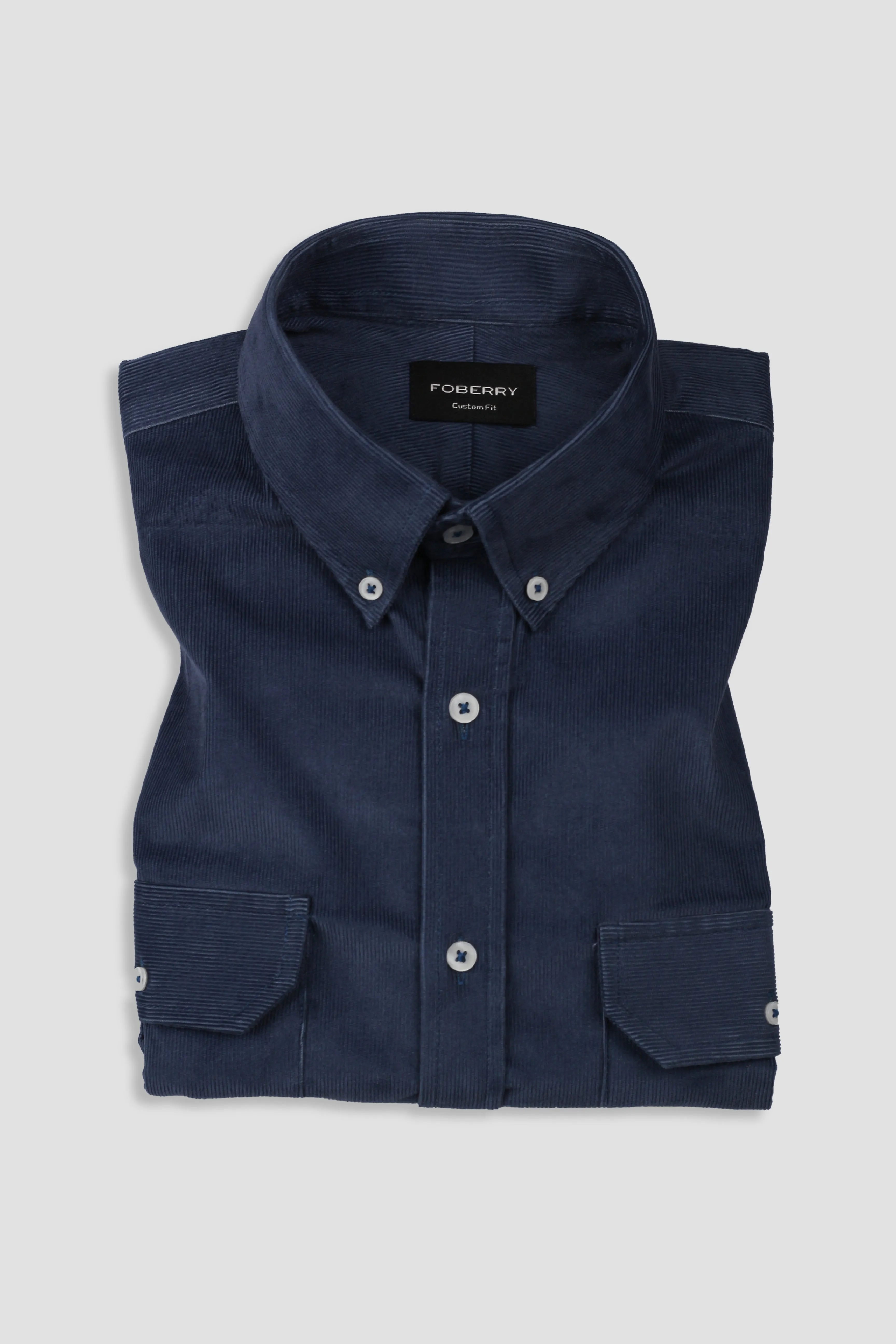 Steel Blue Corduroy Shirt