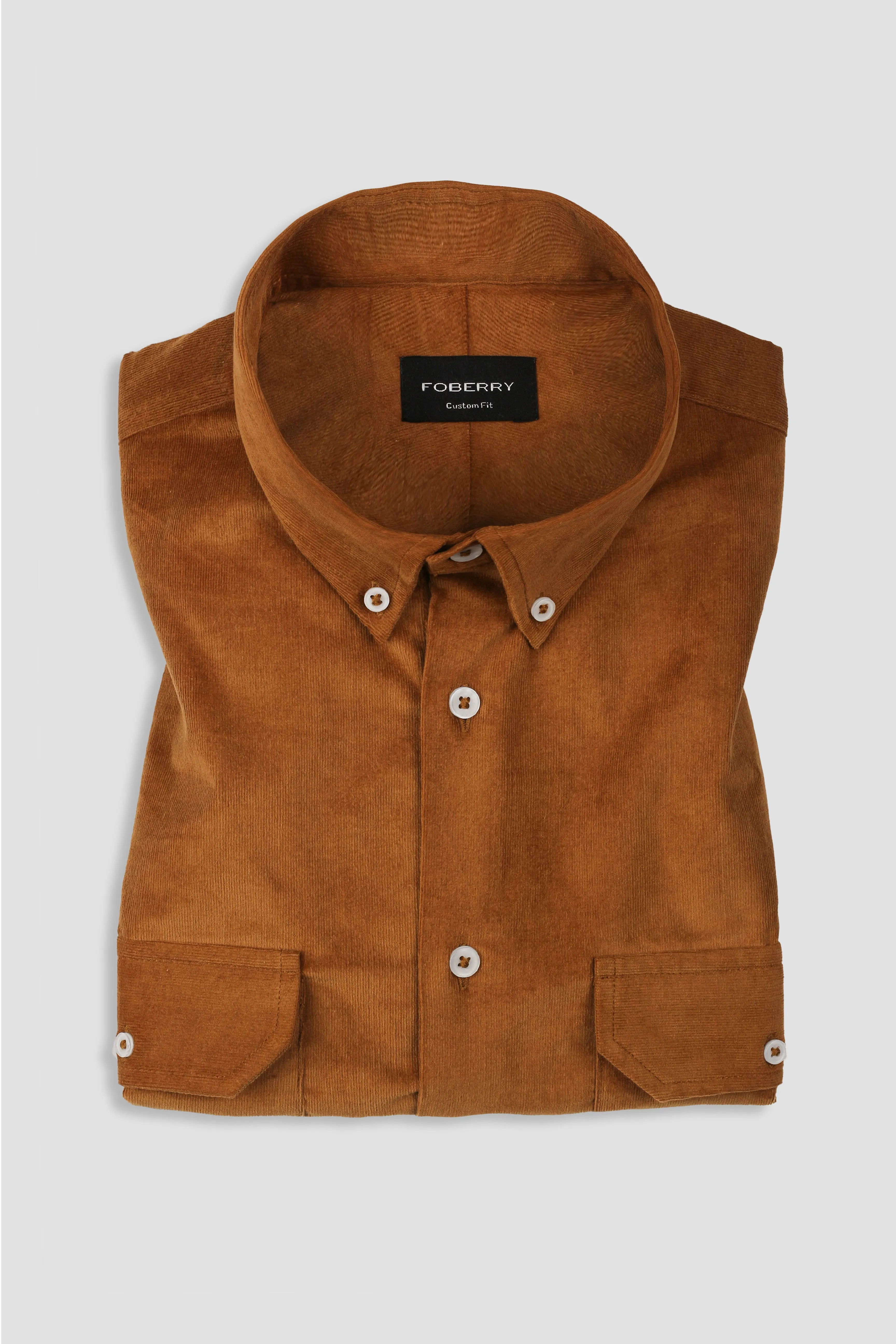 Tan Brown Corduroy Shirt