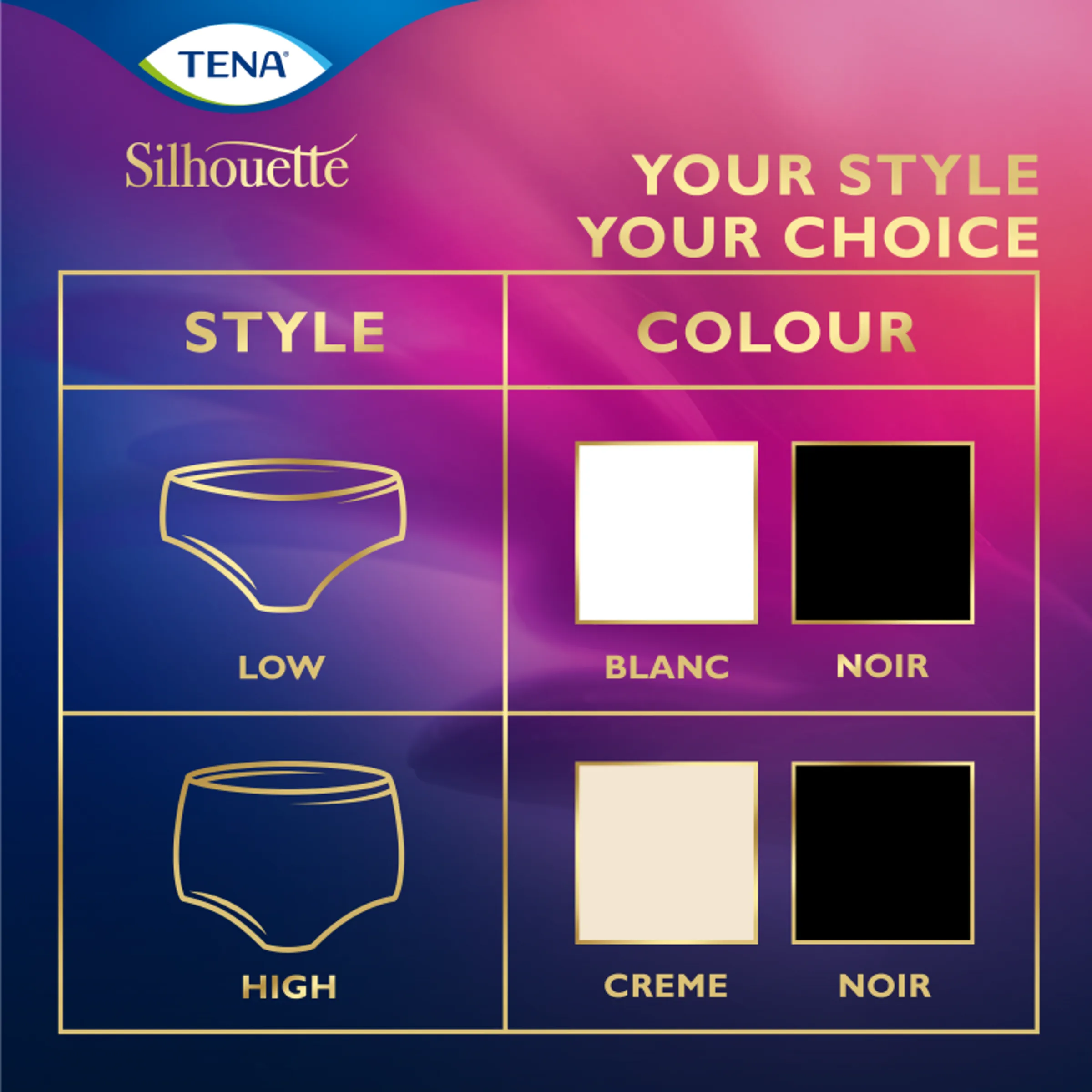 Tena Silhouette Noir Low Waist M 10 - Elegante Incontinentiebroekjes voor Vrouwen