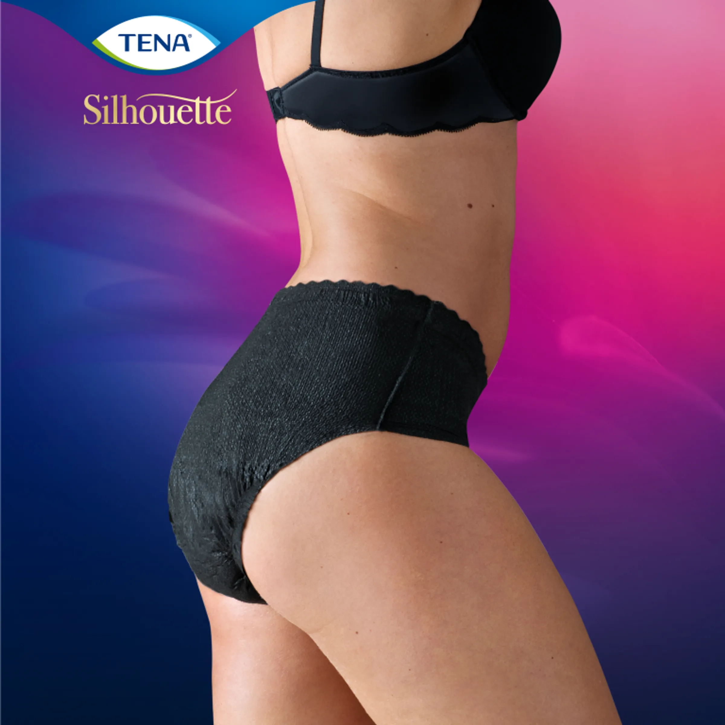 Tena Silhouette Noir Low Waist M 10 - Elegante Incontinentiebroekjes voor Vrouwen