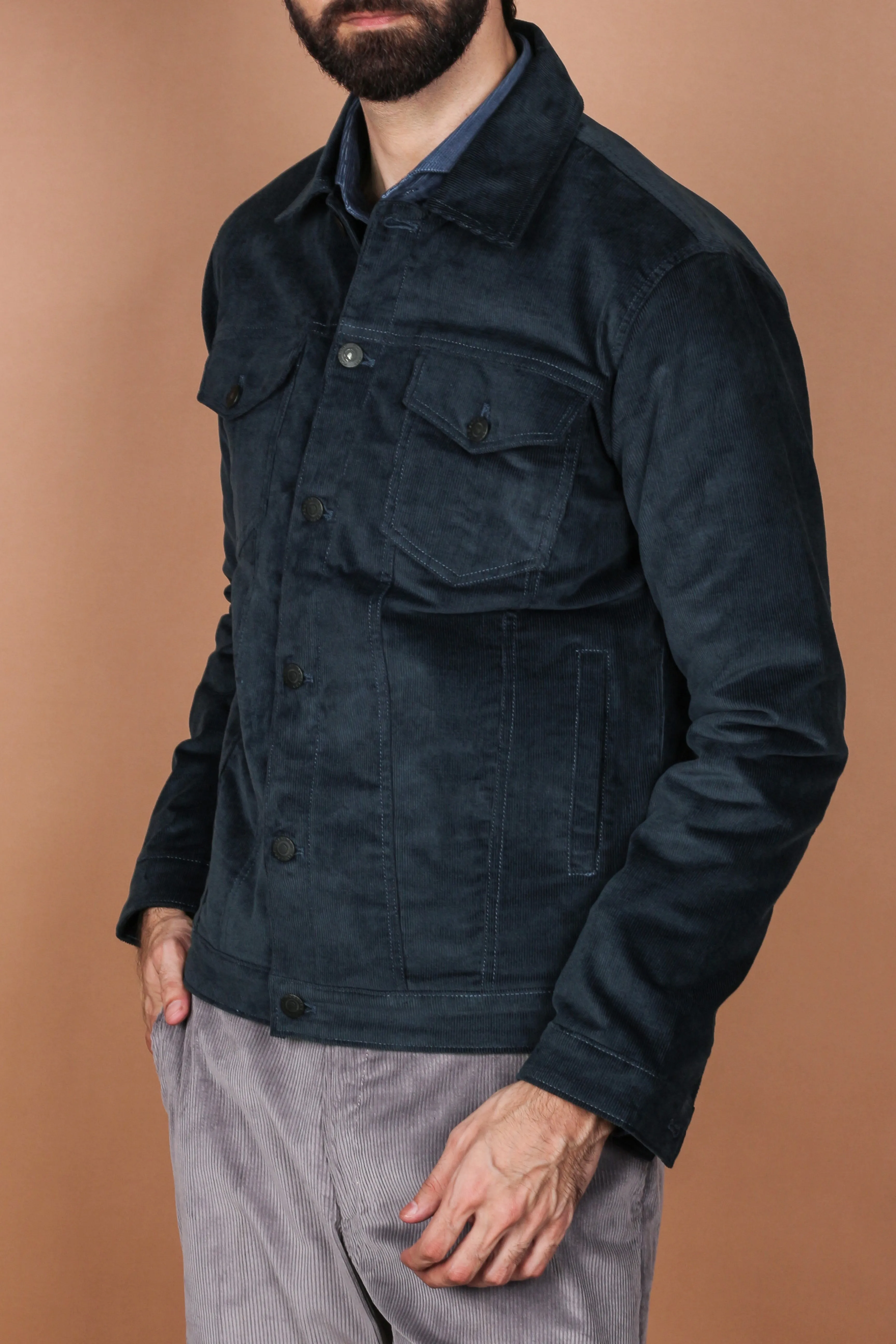 Turkish Blue Corduroy Jacket