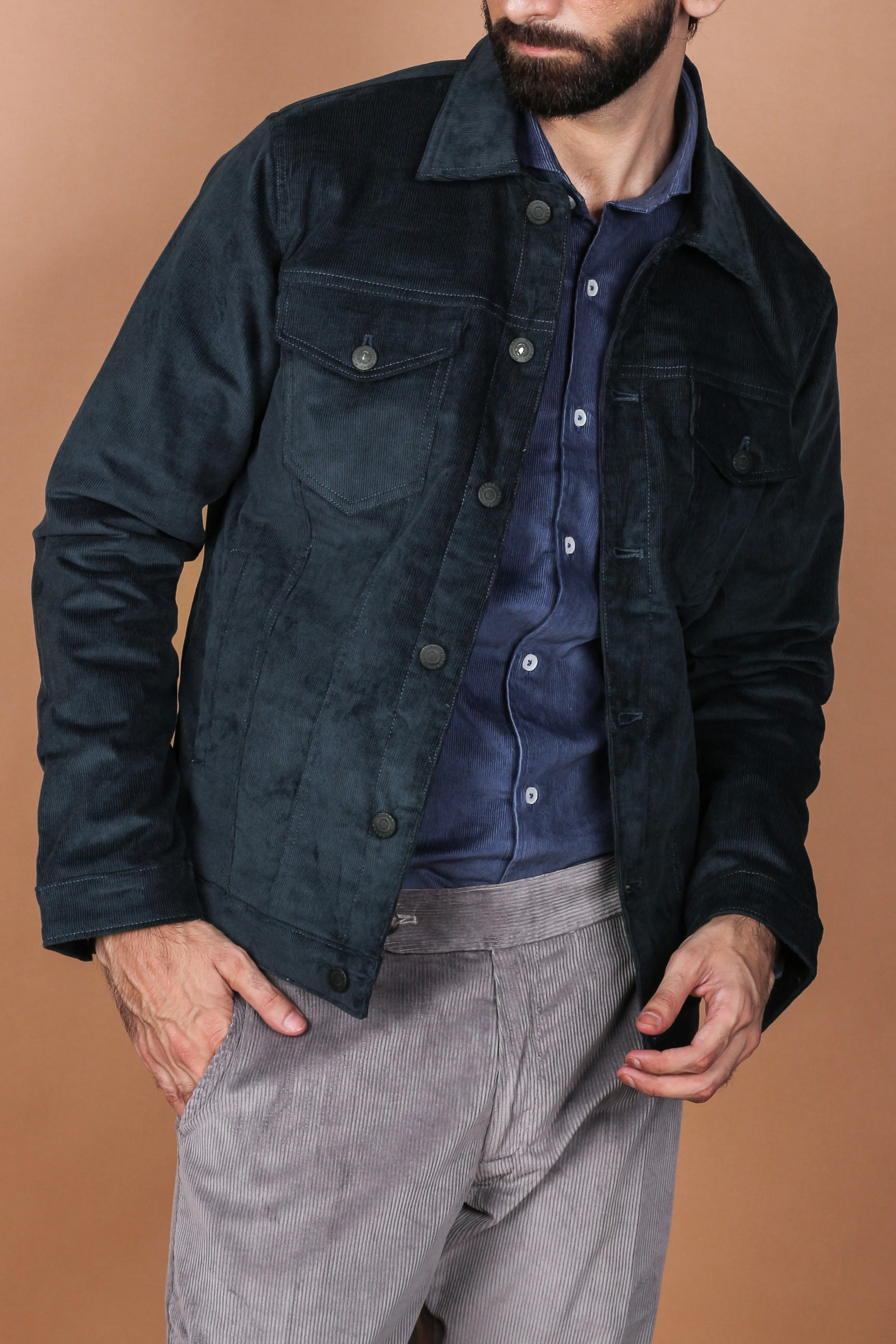 Turkish Blue Corduroy Jacket