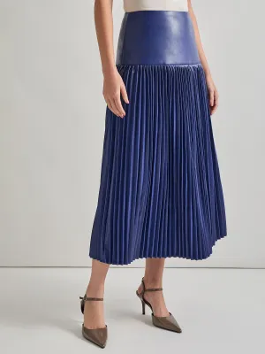 Vegan Leather Accordian Maxi Skirt