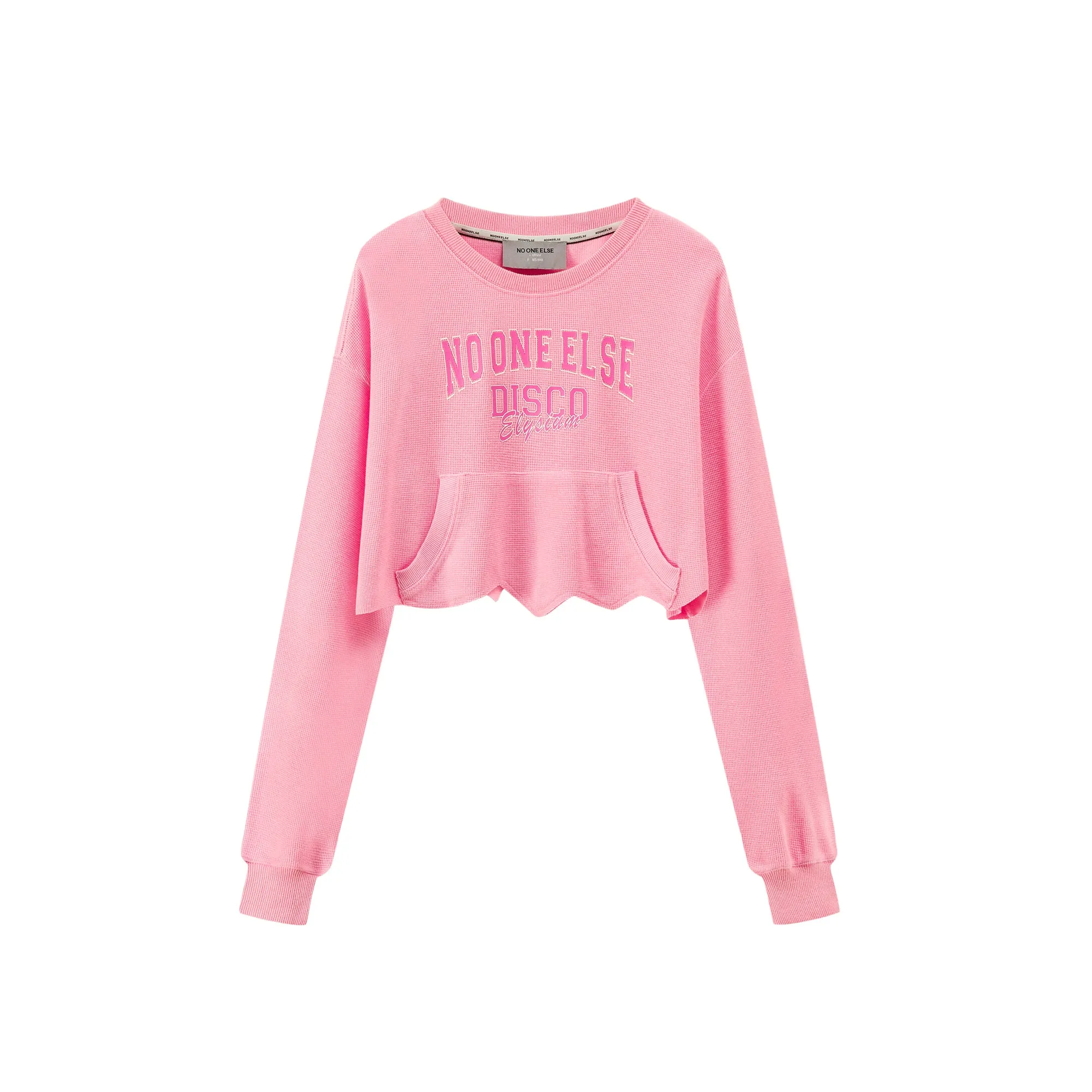 Wavy Edge Long Sleeve Crop Sweatshirt