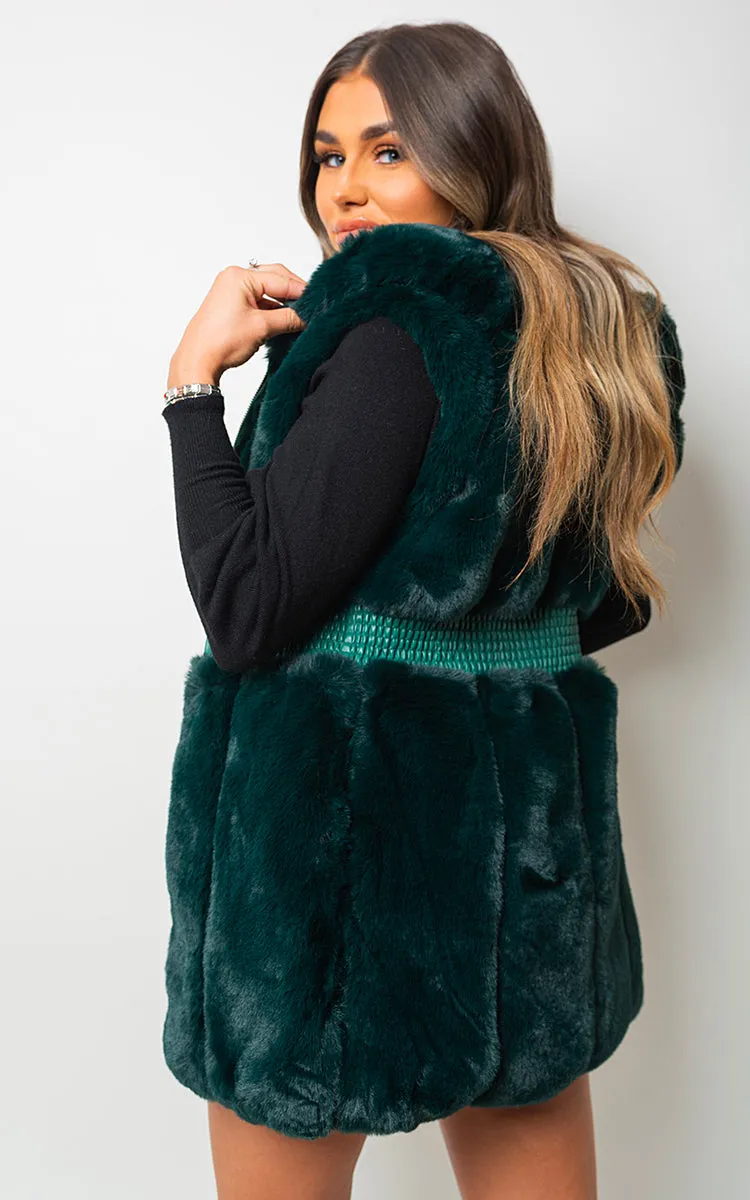 Women's Faux Fur Zip Up Gilet