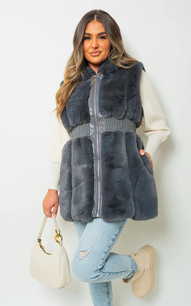 Women's Faux Fur Zip Up Gilet