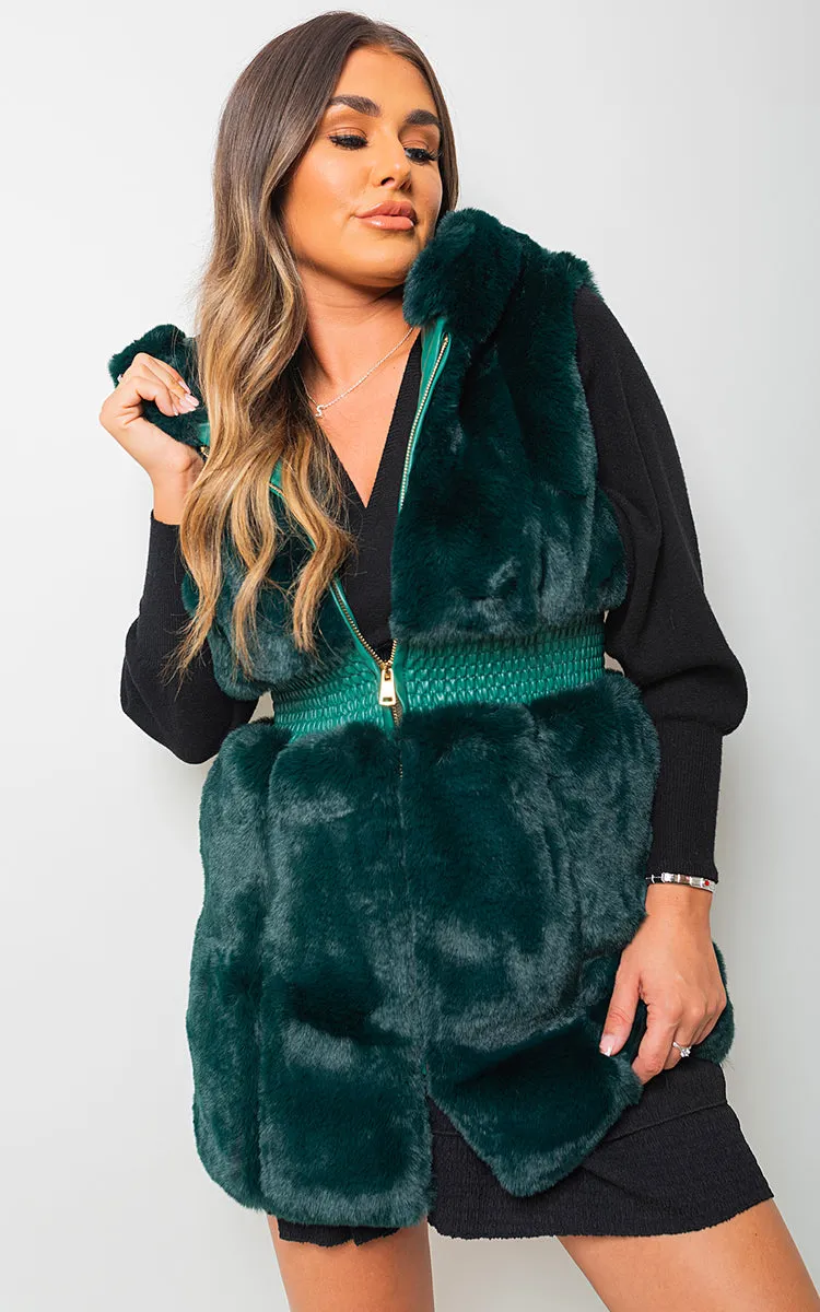 Women's Faux Fur Zip Up Gilet