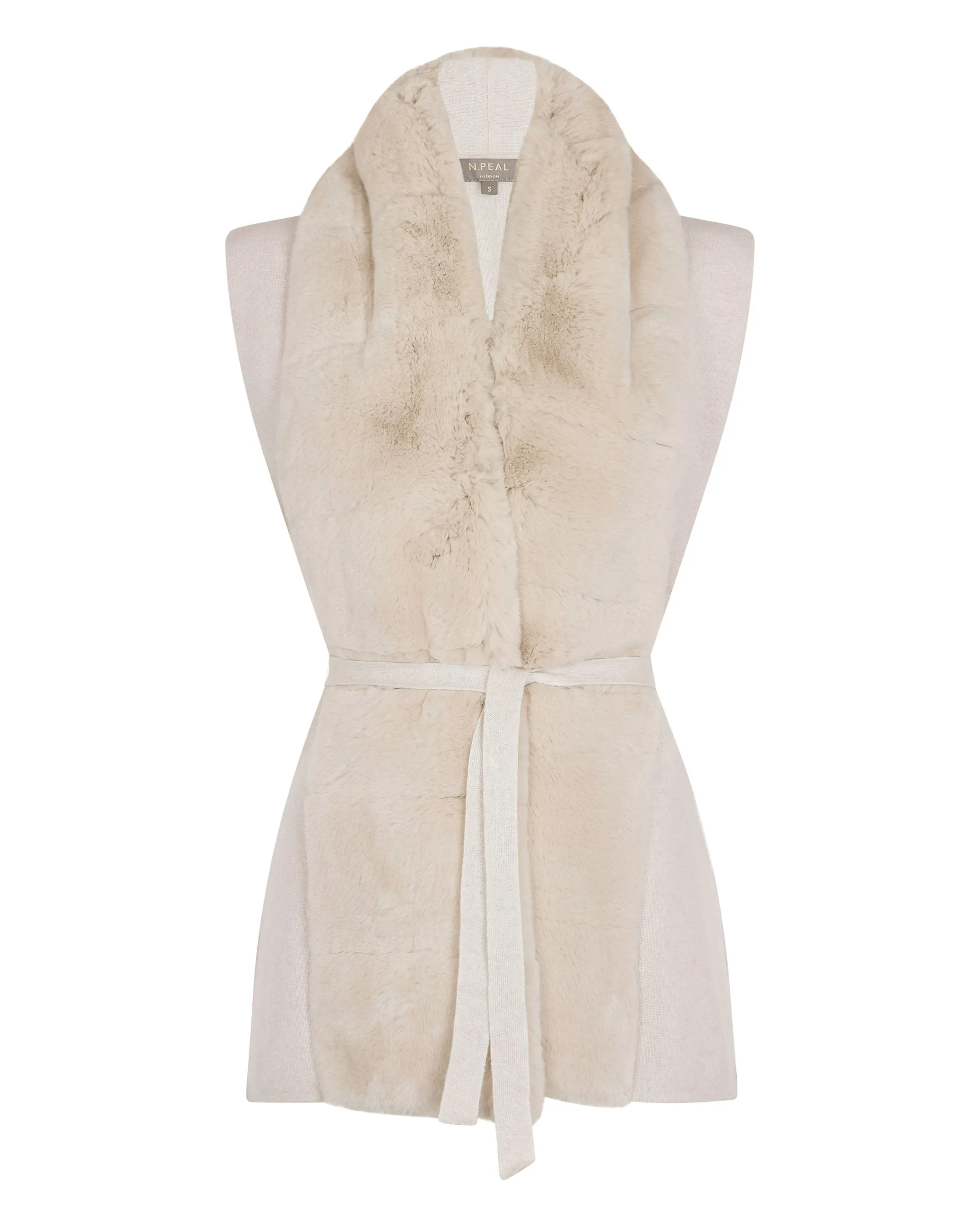 Women's Lola Fur Placket Cashmere Gilet Frost White